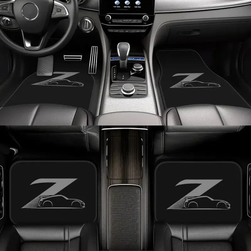 4 tapis de sol avant et arrière avec dos en caoutchouc antidérapant Compatibles avec la Nissan 370z Z34