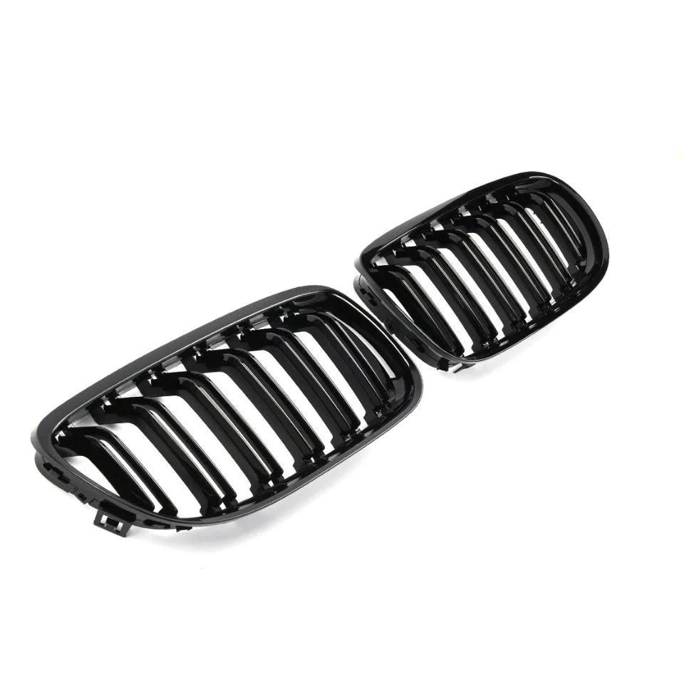 Calandre de course à double lamelle en Noire brillante pour pare chocs avant style « Diamonds » pour BMW Série 3 E90/E91 (2009-2012)