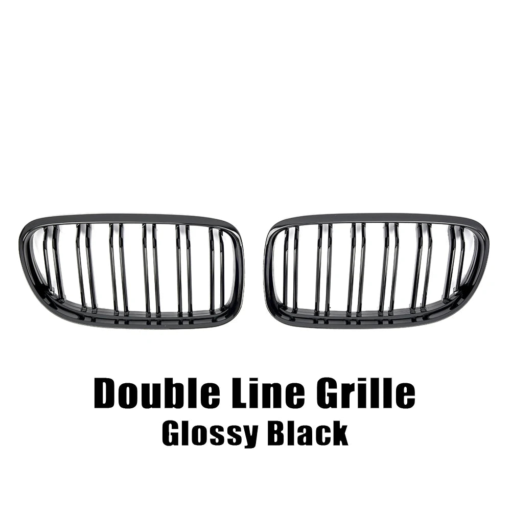 Double slat racing grille in glossy black for front bumper style "Diamonds" for BMW Series 3 E90/E91 (2009-2012)