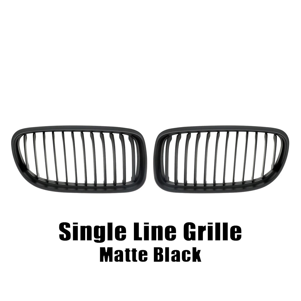 Double slat racing grille in glossy black for front bumper style "Diamonds" for BMW Series 3 E90/E91 (2009-2012)