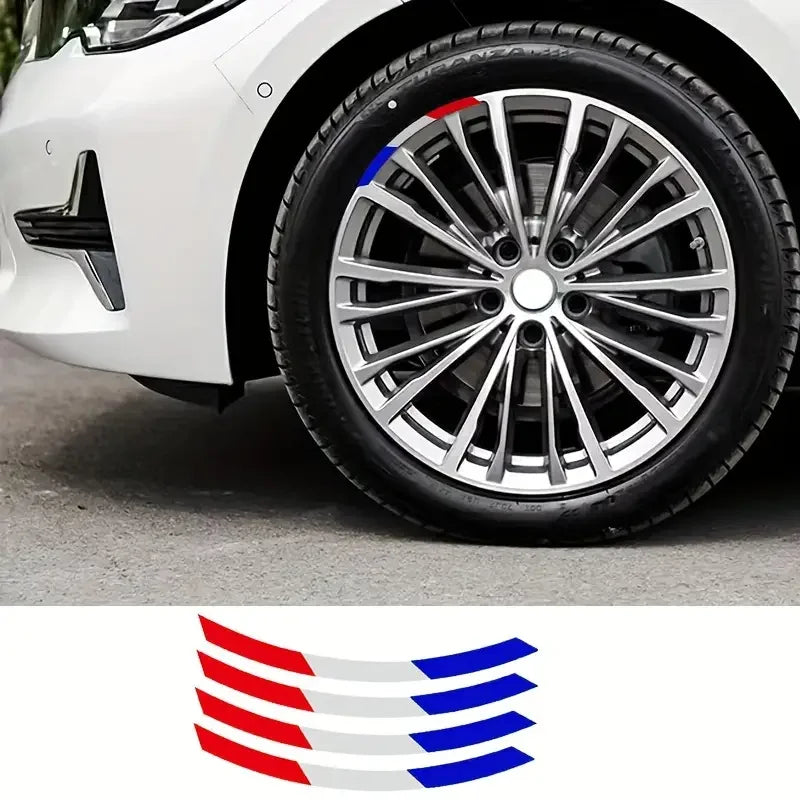 4 Naklejki dekoracyjne na felgi Peugeot 3008, 5008, 2008, 106, 107, 108, 205, 206, 207, 208, RCZ, 301, 306, 307, 308, 508, 406, 407, 408, 605, 807, 4007