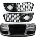 1 paire de grilles d'aération ouvertes en nid d'abeille pour phares antibrouillard Audi A4 B8 (2009, 2010, 2011, 2012)