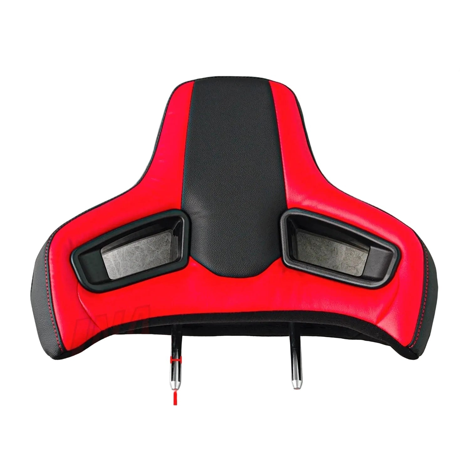 1 pair of racing seat headrests for original seats, "Plug & Play" type for Audi, BMW, Renault, Peugeot, Citroen, Alfa Romeo, Fiat, Ford, Honda, Hyundai, Mazda, Mercedes, Mini, Mitsubishi, Nissan, Opel,