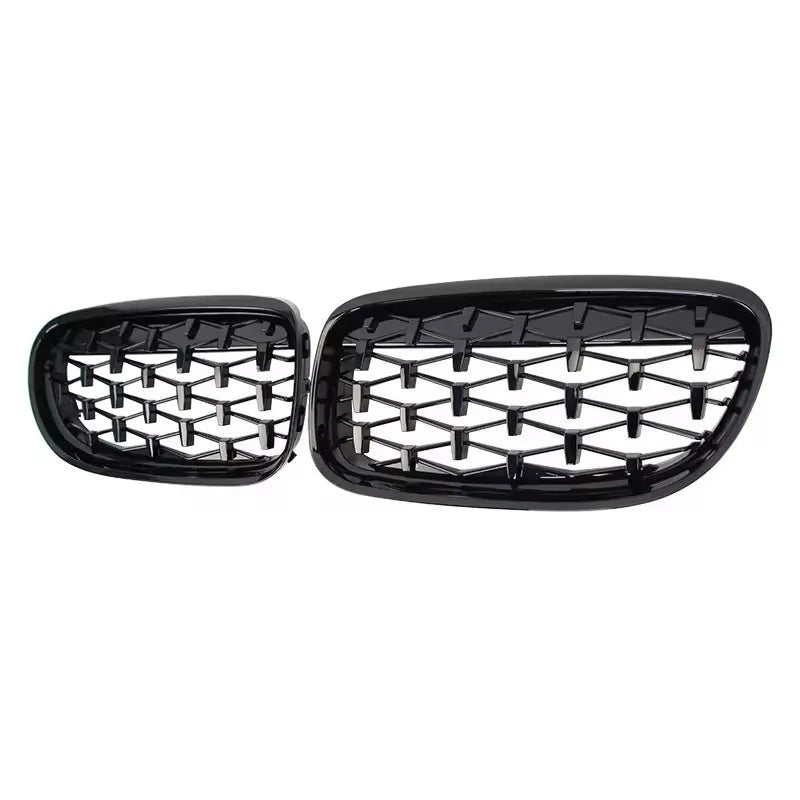 Calandre de course à double lamelle en Noire brillante pour pare chocs avant style « Diamonds » pour BMW Série 3 E90/E91 (2009-2012)