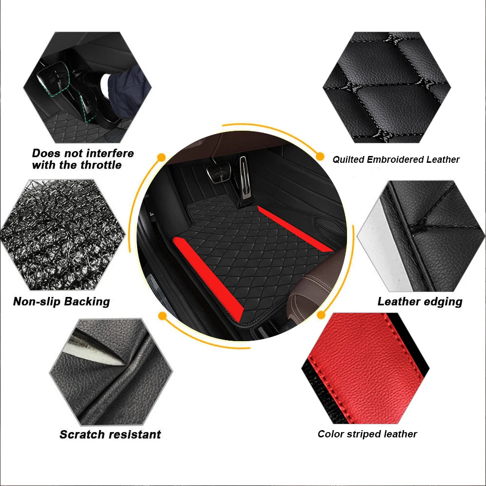 4 tapis de sol universels en cuir PU pour conduite à gauche pour Audi, BMW, Renault, Peugeot, Citroen, Alfa romeo, Fiat, Ford, Honda, Hyundai, Mazda, Mercedes, Mini, Mitsubishi, Nissan, Opel, Porsche, Toyota, Volkswagen