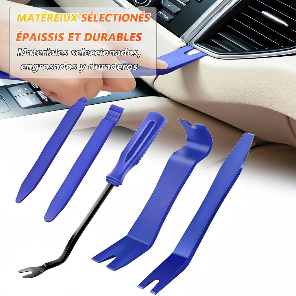 Kit d'outils pour le démontage d'accessoires automobiles pour Audi, BMW, Renault, Peugeot, Citroen, Alfa romeo, Fiat, Ford, Honda, Hyundai, Mazda, Mercedes, Mini, Mitsubishi, Nissan, Opel, Porsche, Toyota, Volkswagen, Seat - MS accessoires Auto
