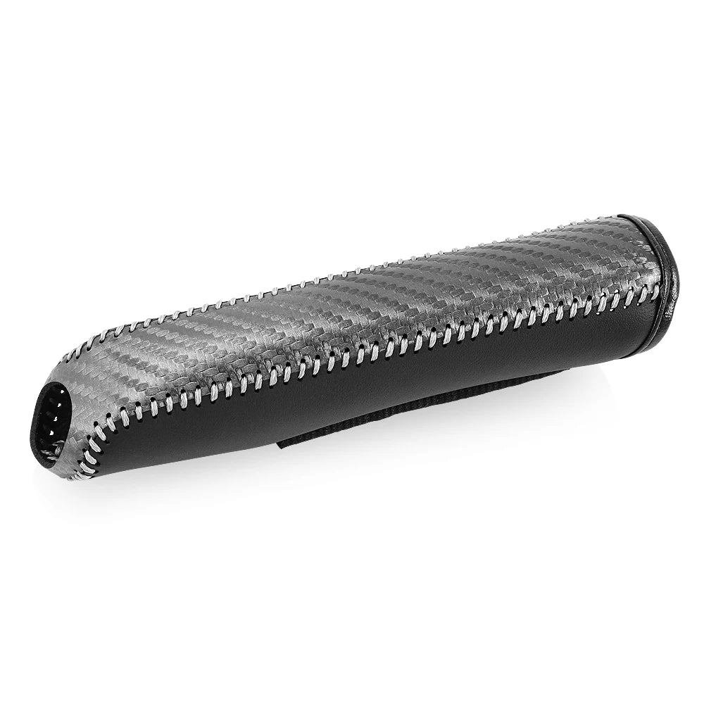 Carbon fiber protective cover for leather handbrake lever for Audi, BMW, Renault, Peugeot, Citroen, Alfa Romeo, Fiat, Ford, Honda, Hyundai, Mazda, Mercedes, Mini, Mitsubishi, Nissan, Opel, Porsche