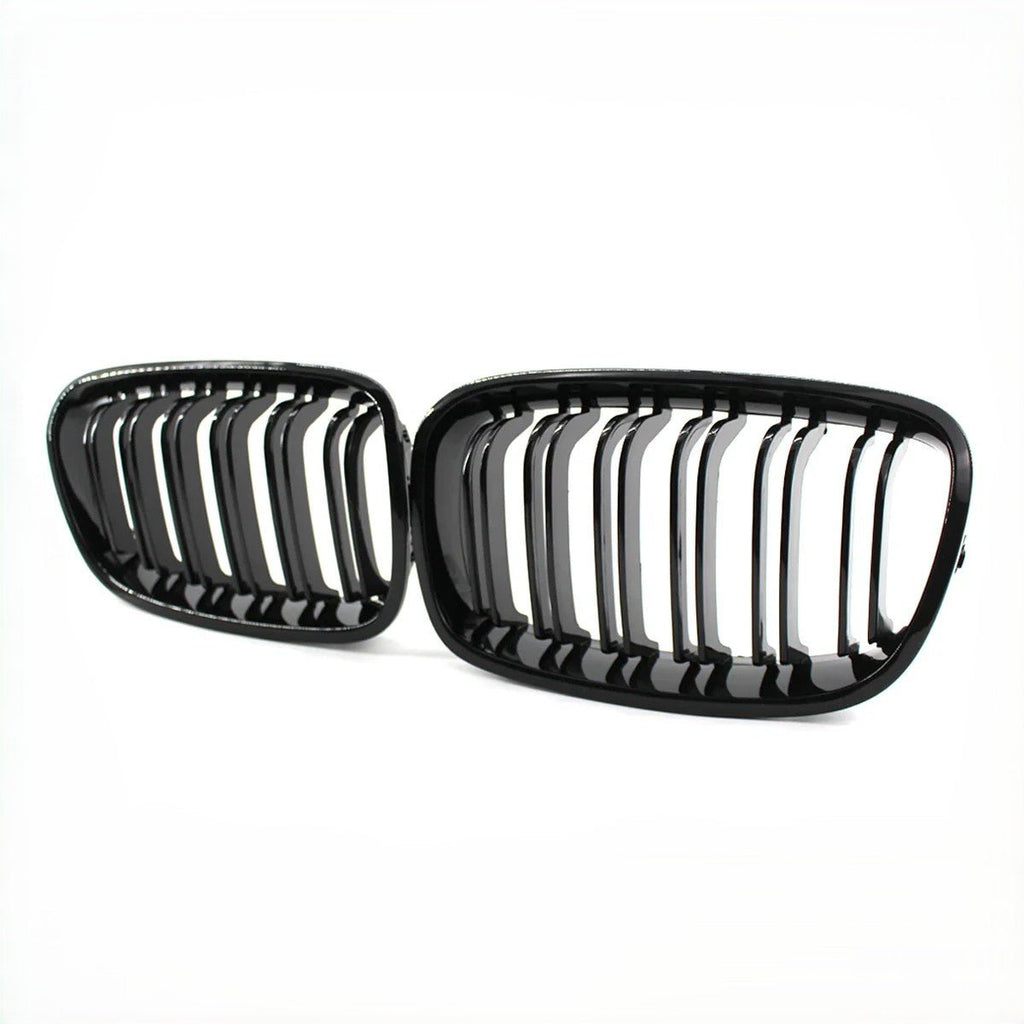 Calandre de course à doubles lamelles de rechange en noire brillante pour pare chocs avant de la BMW Série 1 F20 F21 (2011 - 2014) - MS accessoires Auto