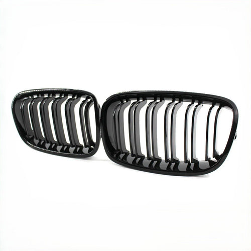 Calandre de course à doubles lamelles de rechange en noire brillante pour pare chocs avant de la BMW Série 1 F20 F21 (2011 - 2014) - MS accessoires Auto