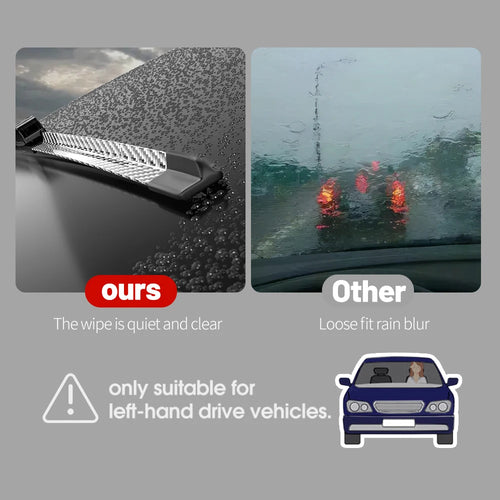 2 carbon fiber front windshield wiper blades for Peugeot 207, 207CC, 207SW (2006-2016)