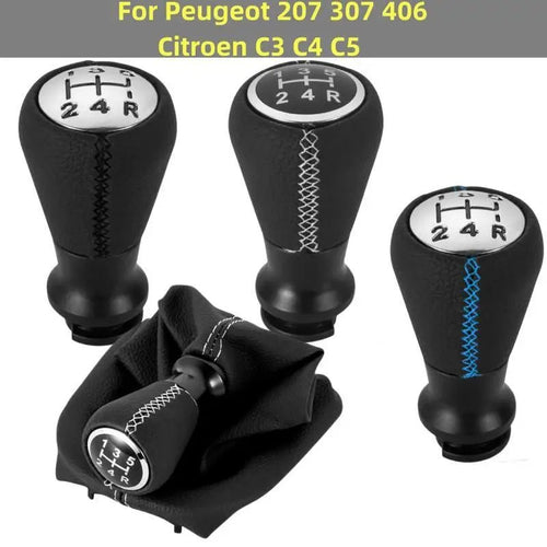 Pommeau de levier de vitesses à 5 rapports avec soufflet de protection pour CITROEN Saxo/Xsara/Xantia/C2 / C3 Pluriel/ C3 Picasso / C4/ C4 Picasso/ C4(B7) DS4/ Berlingo (B9)/ C4L - MS accessoires Auto