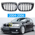 Calandre de course à doubles lamelles de rechange en noire brillante pour pare chocs avant BMW Série 1 E81 E87 2004-2011 look M (facelift), modèles 128i, 130i et 135i