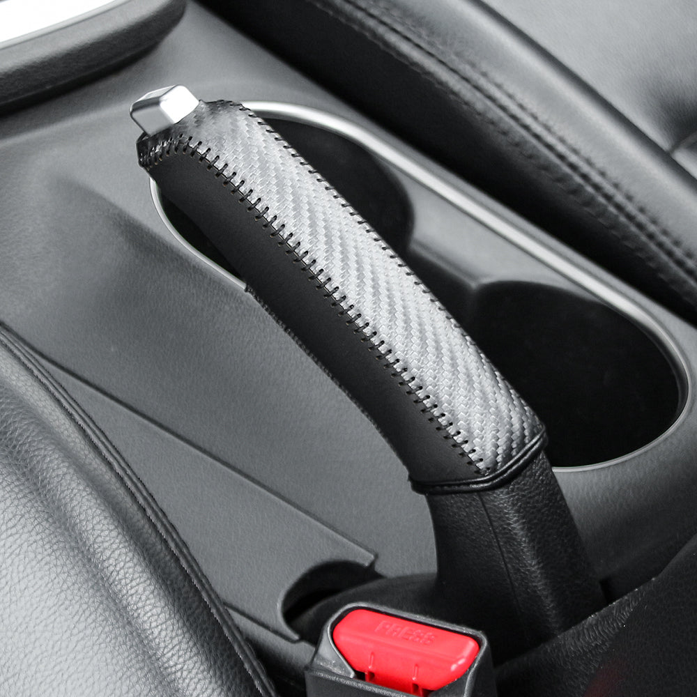 Housse de protection en fibre de carbone pour levier de frein à main en cuir pour pour Audi, BMW, Renault, Peugeot, Citroen, Alfa romeo, Fiat, Ford, Honda, Hyundai, Mazda, Mercedes, Mini, Mitsubishi, Nissan, Opel, Porsche