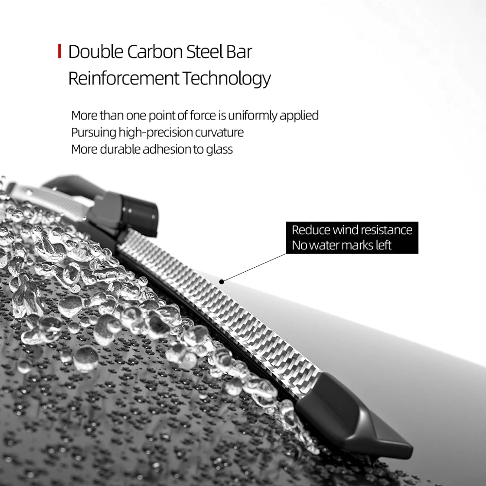 2 carbon fiber front windshield wiper blades for Peugeot 207, 207CC, 207SW (2006-2016)