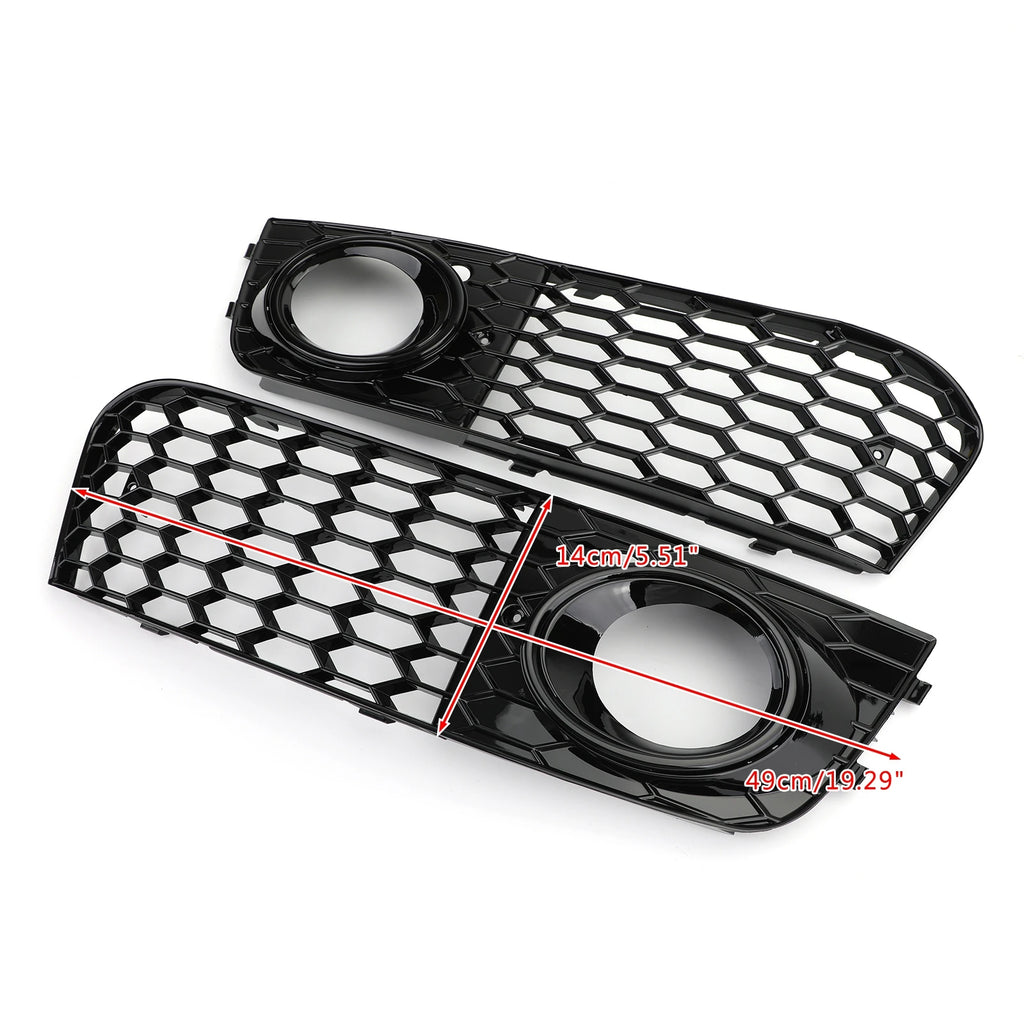 1 paire de grilles d'aération ouvertes en nid d'abeille pour phares antibrouillard Audi A4 B8 (2009, 2010, 2011, 2012)
