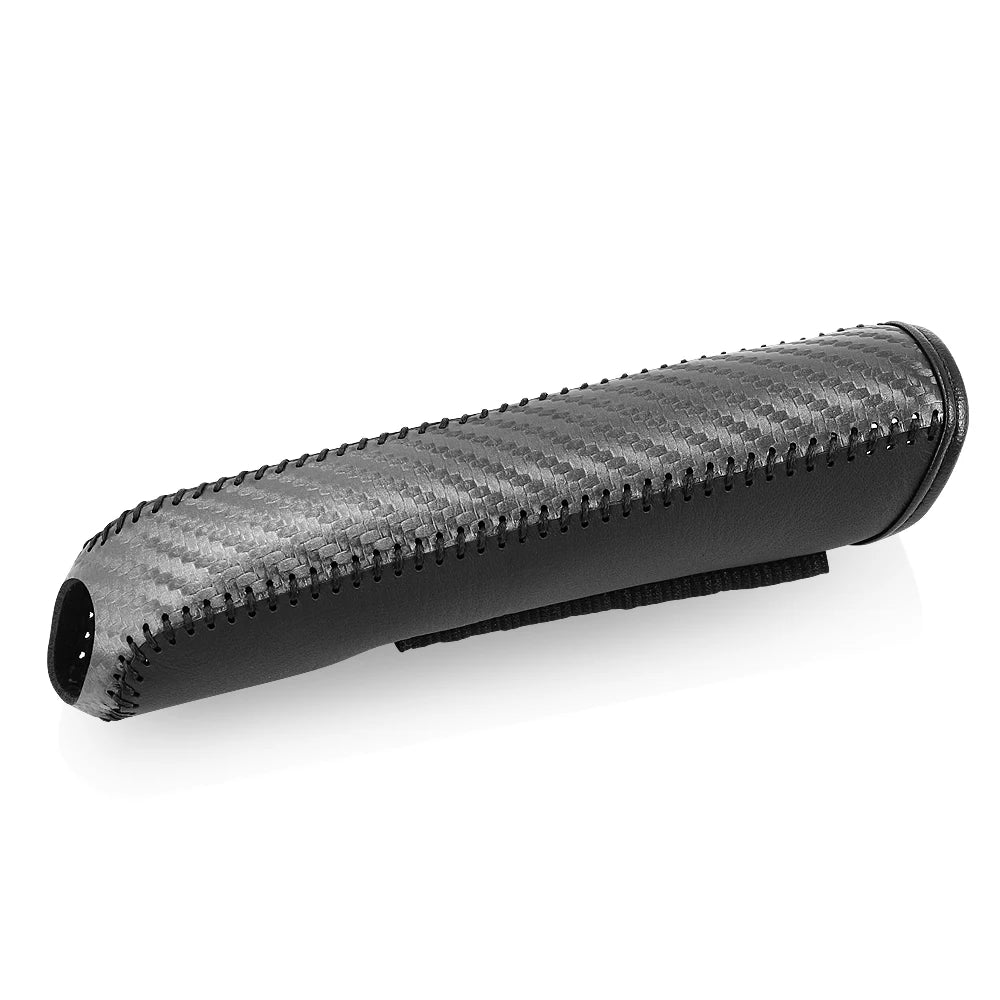 Carbon fiber protective cover for leather handbrake lever for Audi, BMW, Renault, Peugeot, Citroen, Alfa Romeo, Fiat, Ford, Honda, Hyundai, Mazda, Mercedes, Mini, Mitsubishi, Nissan, Opel, Porsche