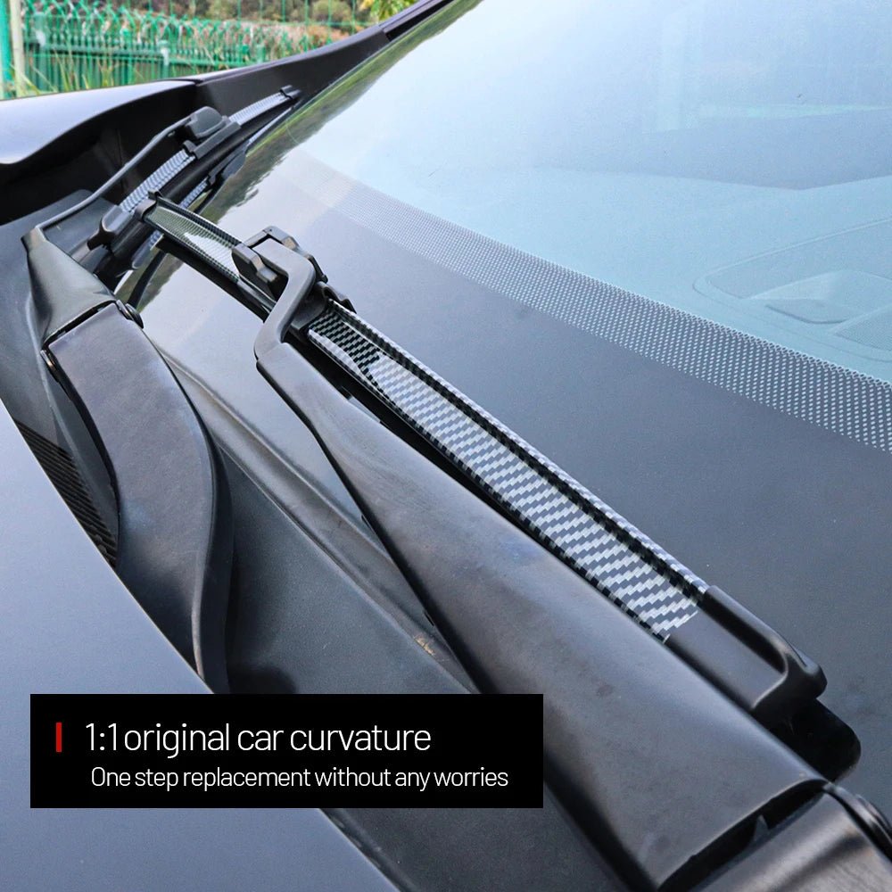 2 carbon fiber front windshield wiper blades for Peugeot 207, 207CC, 207SW (2006-2016)
