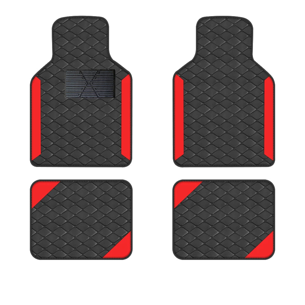 4 tapis de sol universels en cuir PU pour conduite à gauche pour Audi, BMW, Renault, Peugeot, Citroen, Alfa romeo, Fiat, Ford, Honda, Hyundai, Mazda, Mercedes, Mini, Mitsubishi, Nissan, Opel, Porsche, Toyota, Volkswagen