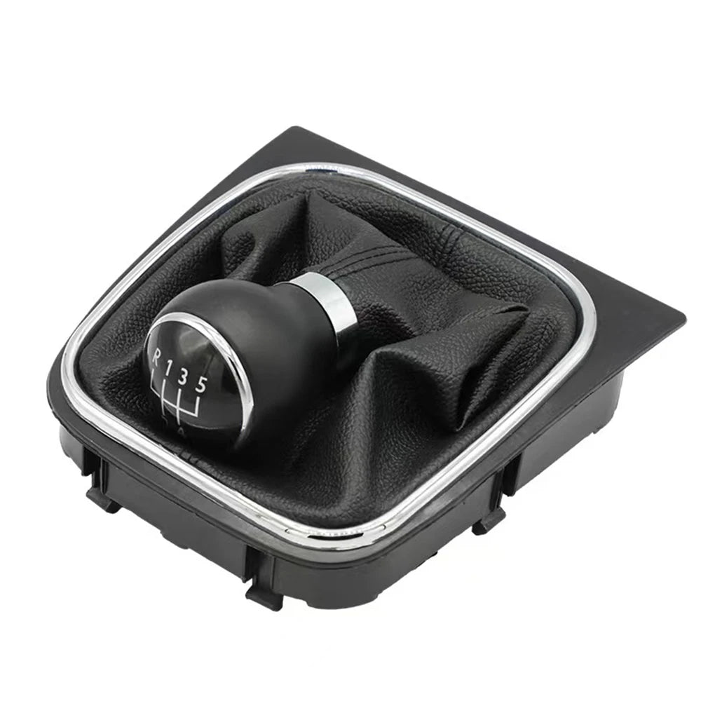Gear shift knob with 5/6 speeds and leather sleeve for Volkswagen VW Golf 5, V, MK5, MK6, Jetta, R32 (2004-2014)