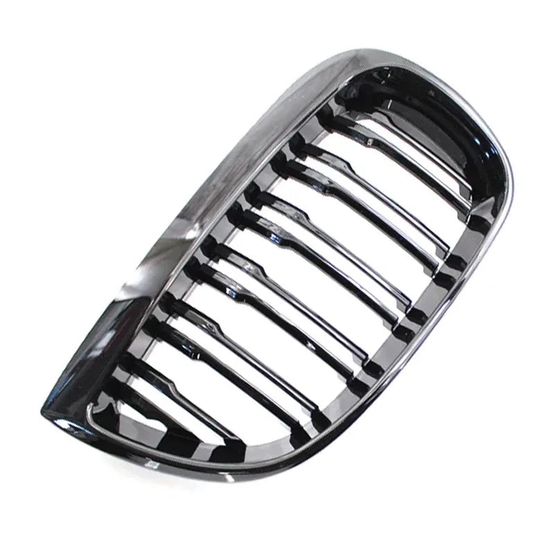 Calandre de course à doubles lamelles de rechange en noire brillante pour pare chocs avant BMW Série 1 E81 E87 2004-2011 look M (facelift), modèles 128i, 130i et 135i
