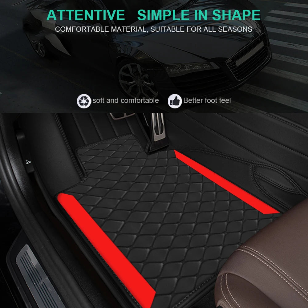 4 tapis de sol universels en cuir PU pour conduite à gauche pour Audi, BMW, Renault, Peugeot, Citroen, Alfa romeo, Fiat, Ford, Honda, Hyundai, Mazda, Mercedes, Mini, Mitsubishi, Nissan, Opel, Porsche, Toyota, Volkswagen