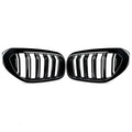 Calandre de course à double lamelle en Noire brillante pour pare chocs avant BMW Série 5 G30/G31 (520i, 530i, 540i, M5) de 2017 à 2020