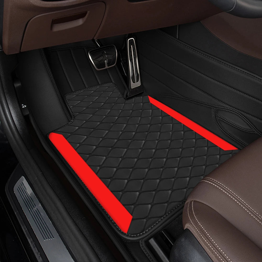 4 tapis de sol universels en cuir PU pour conduite à gauche pour Audi, BMW, Renault, Peugeot, Citroen, Alfa romeo, Fiat, Ford, Honda, Hyundai, Mazda, Mercedes, Mini, Mitsubishi, Nissan, Opel, Porsche, Toyota, Volkswagen