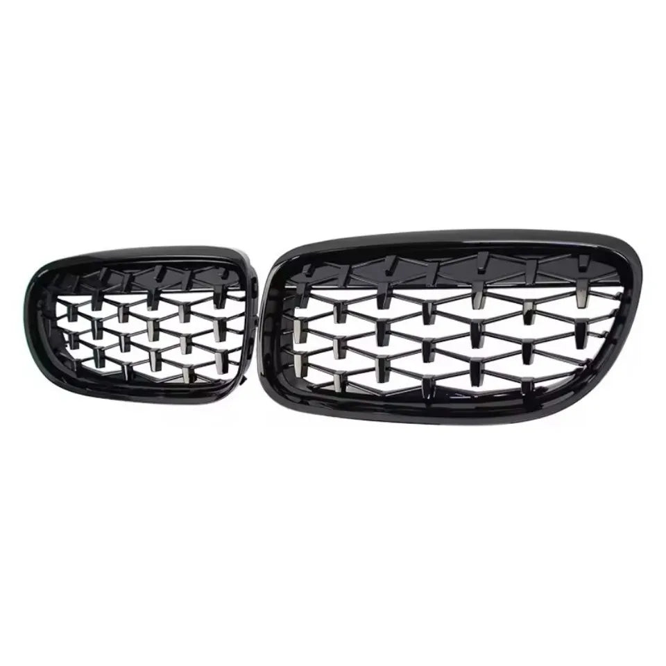 Calandre de course à double lamelle en Noire brillante pour pare chocs avant style « Diamonds » pour BMW Série 3 E90/E91 (2009-2012)