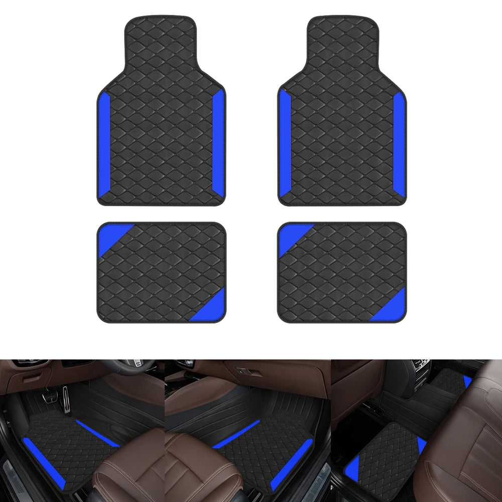 4 tapis de sol universels en cuir PU pour conduite à gauche pour Audi, BMW, Renault, Peugeot, Citroen, Alfa romeo, Fiat, Ford, Honda, Hyundai, Mazda, Mercedes, Mini, Mitsubishi, Nissan, Opel, Porsche, Toyota, Volkswagen