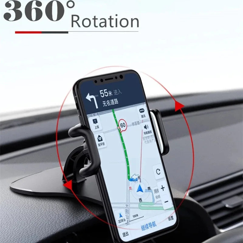Support de téléphone pour voiture pivotant à 360°, support universel pour téléphone portable, support de tableau de bord pour voiture, support fixe pour téléphone portable
