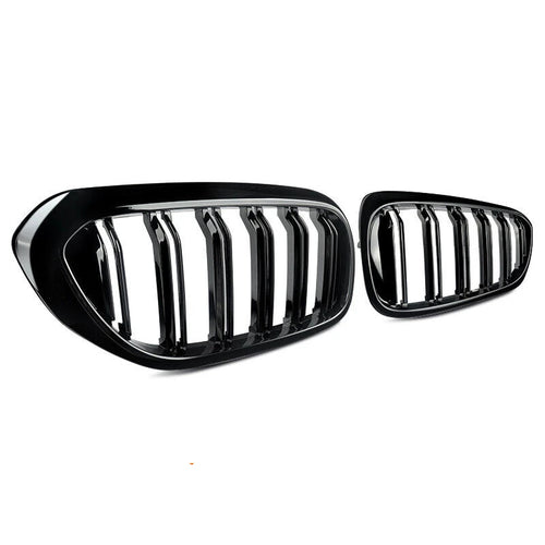 Calandre de course à double lamelle en Noire brillante pour pare chocs avant BMW Série 5 G30/G31 (520i, 530i, 540i, M5) de 2017 à 2020