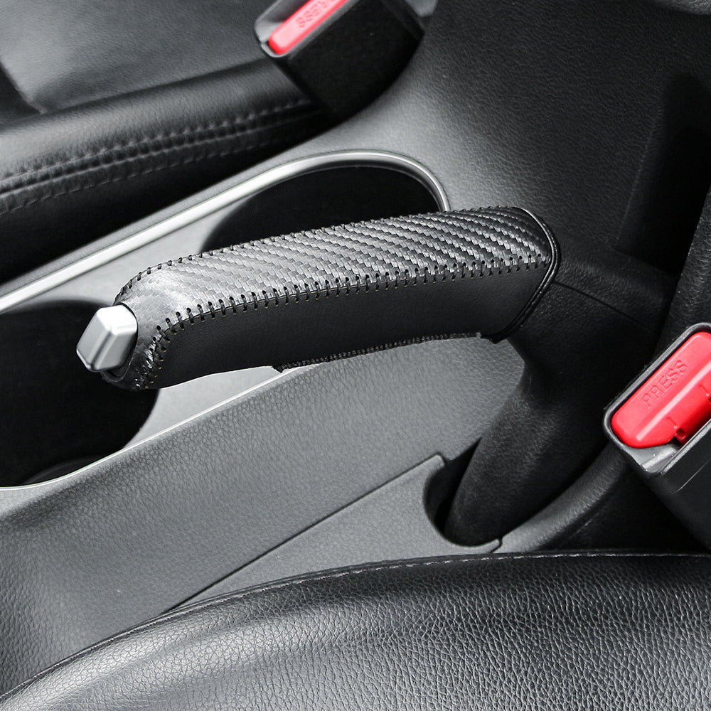 Housse de protection en fibre de carbone pour levier de frein à main en cuir pour pour Audi, BMW, Renault, Peugeot, Citroen, Alfa romeo, Fiat, Ford, Honda, Hyundai, Mazda, Mercedes, Mini, Mitsubishi, Nissan, Opel, Porsche