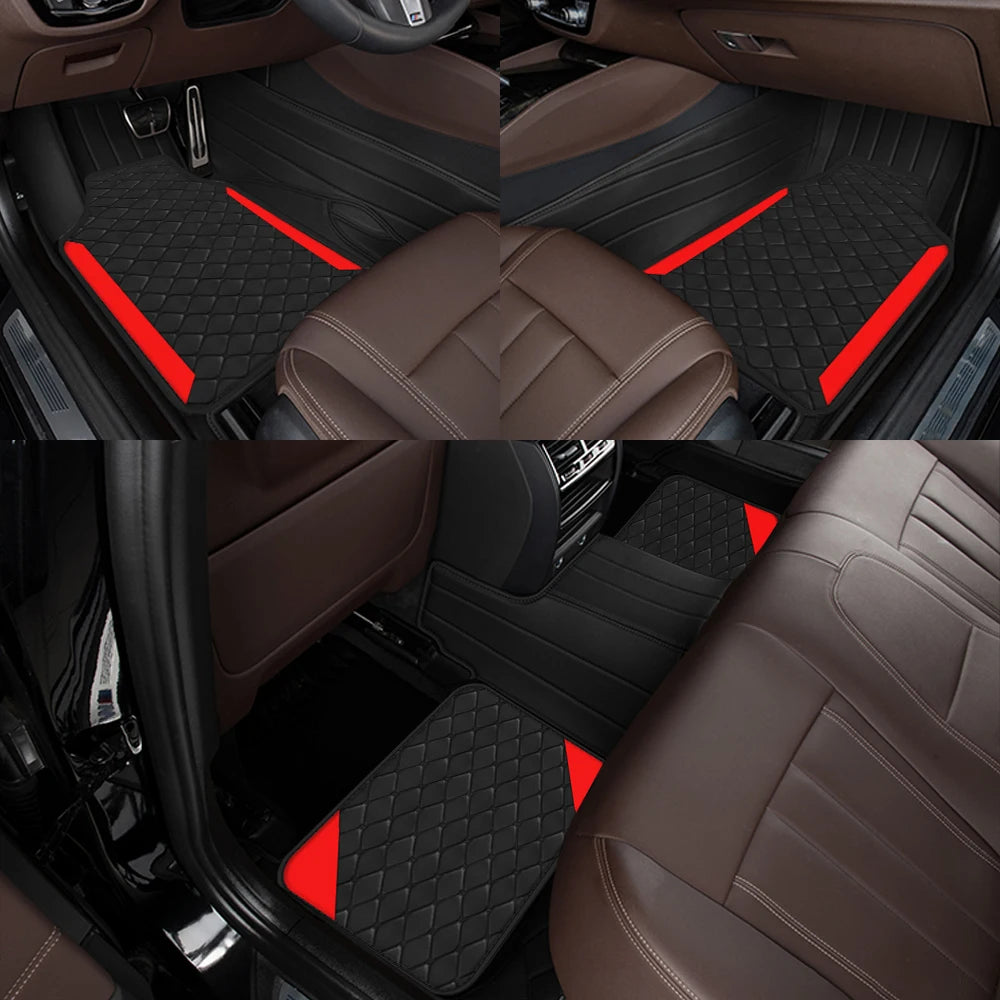 4 tapis de sol universels en cuir PU pour conduite à gauche pour Audi, BMW, Renault, Peugeot, Citroen, Alfa romeo, Fiat, Ford, Honda, Hyundai, Mazda, Mercedes, Mini, Mitsubishi, Nissan, Opel, Porsche, Toyota, Volkswagen