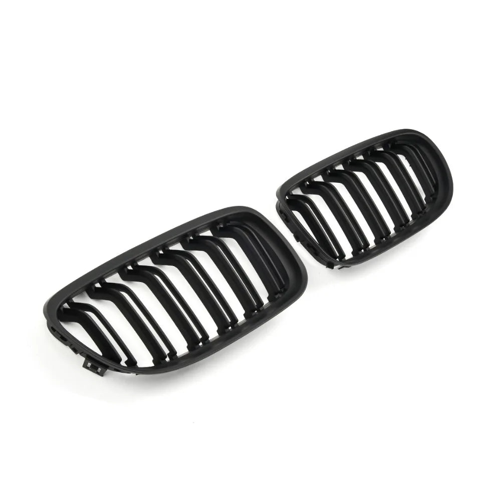 Calandre de course à double lamelle en Noire brillante pour pare chocs avant style « Diamonds » pour BMW Série 3 E90/E91 (2009-2012)