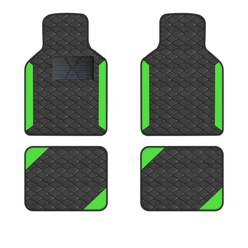 4 tapis de sol universels en cuir PU pour conduite à gauche pour Audi, BMW, Renault, Peugeot, Citroen, Alfa romeo, Fiat, Ford, Honda, Hyundai, Mazda, Mercedes, Mini, Mitsubishi, Nissan, Opel, Porsche, Toyota, Volkswagen