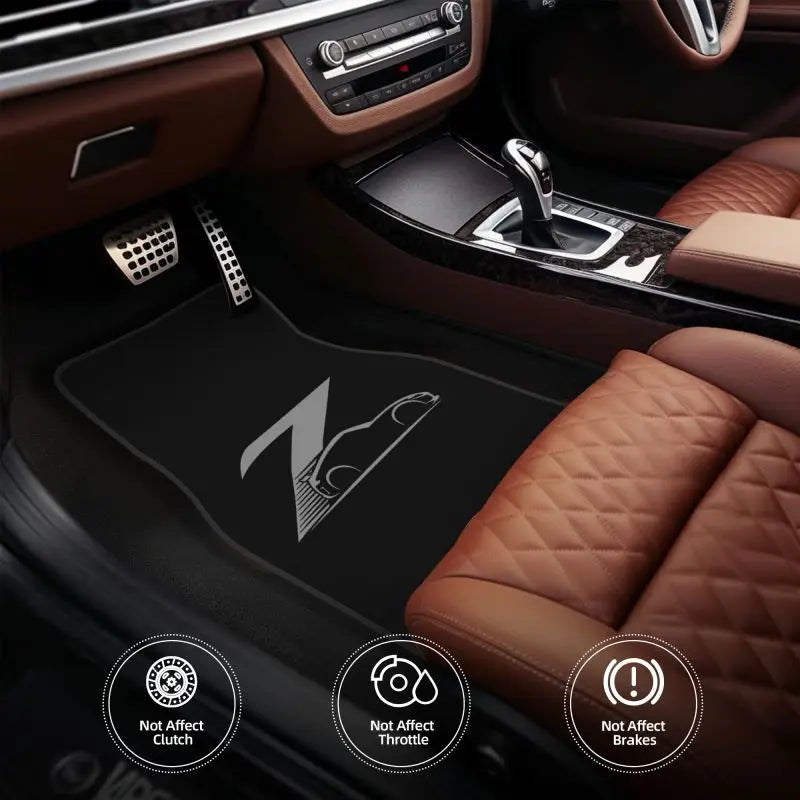 4 tapis de sol avant et arrière avec dos en caoutchouc antidérapant Compatibles avec la Nissan 370z Z34
