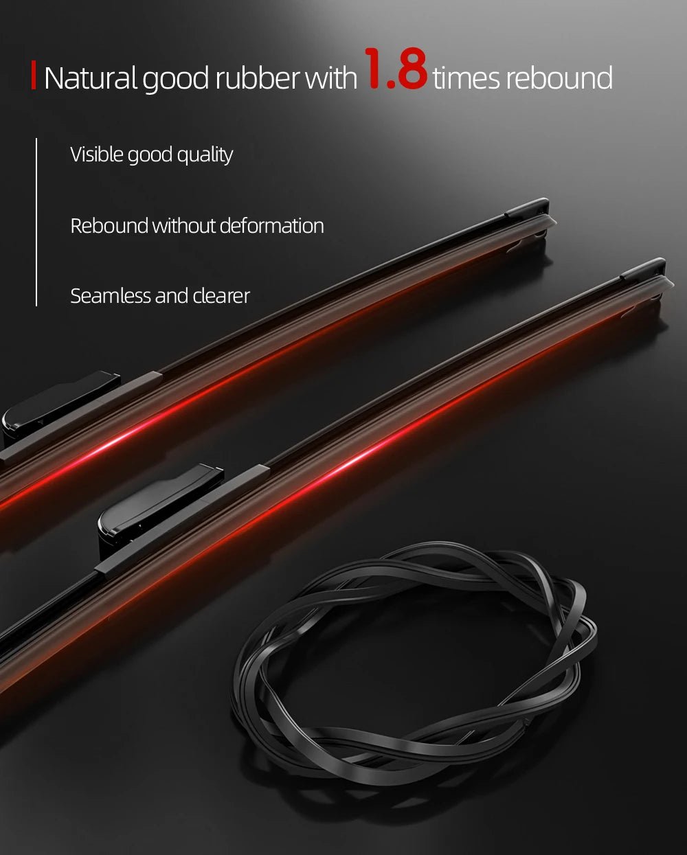 2 carbon fiber front windshield wiper blades for Peugeot 207, 207CC, 207SW (2006-2016)