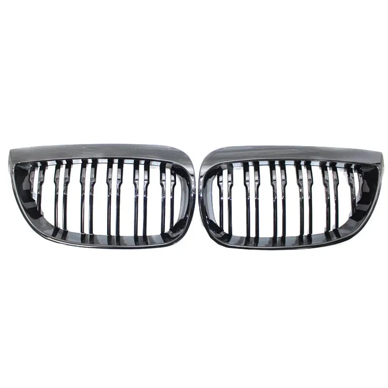 Calandre de course à doubles lamelles de rechange en noire brillante pour pare chocs avant BMW Série 1 E81 E87 2004-2011 look M (facelift), modèles 128i, 130i et 135i