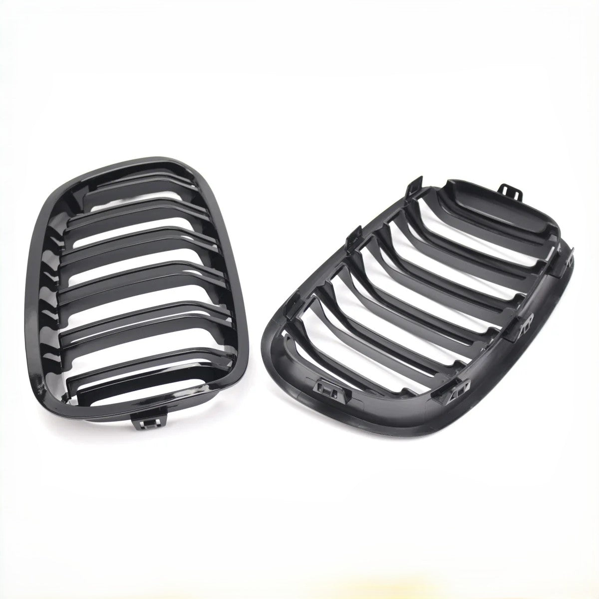 Calandre de course à doubles lamelles de rechange en noire brillante pour pare chocs avant de la BMW Série 1 F20 F21 (2011 - 2014) - MS accessoires Auto