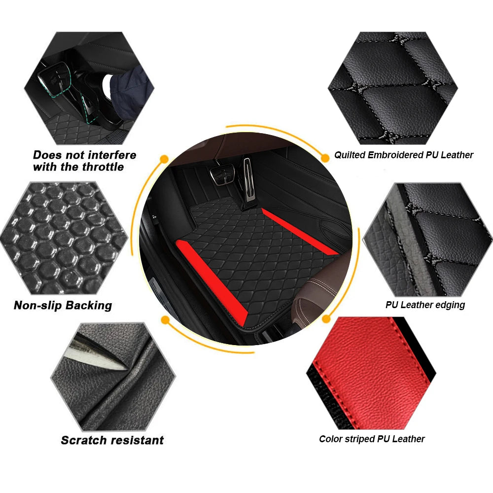 4 tapis de sol universels en cuir PU pour conduite à gauche pour Audi, BMW, Renault, Peugeot, Citroen, Alfa romeo, Fiat, Ford, Honda, Hyundai, Mazda, Mercedes, Mini, Mitsubishi, Nissan, Opel, Porsche, Toyota, Volkswagen