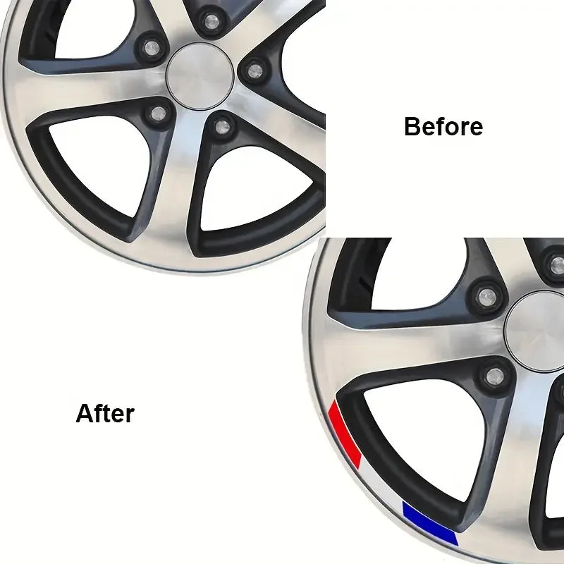 4 Naklejki dekoracyjne na felgi Peugeot 3008, 5008, 2008, 106, 107, 108, 205, 206, 207, 208, RCZ, 301, 306, 307, 308, 508, 406, 407, 408, 605, 807, 4007