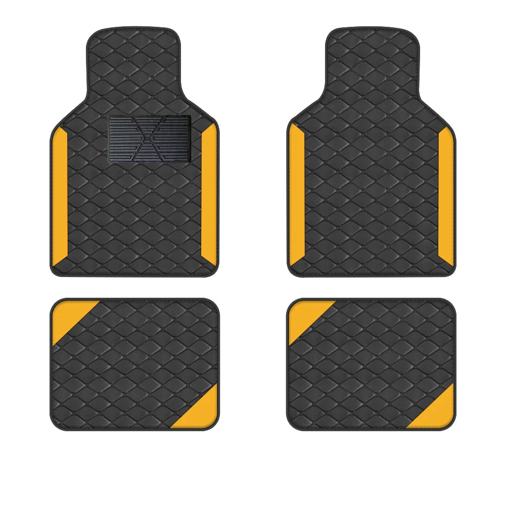 4 tapis de sol universels en cuir PU pour conduite à gauche pour Audi, BMW, Renault, Peugeot, Citroen, Alfa romeo, Fiat, Ford, Honda, Hyundai, Mazda, Mercedes, Mini, Mitsubishi, Nissan, Opel, Porsche, Toyota, Volkswagen