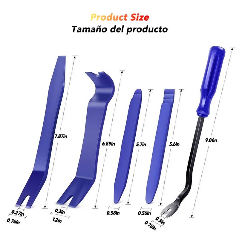 Kit d'outils pour le démontage d'accessoires automobiles pour Audi, BMW, Renault, Peugeot, Citroen, Alfa romeo, Fiat, Ford, Honda, Hyundai, Mazda, Mercedes, Mini, Mitsubishi, Nissan, Opel, Porsche, Toyota, Volkswagen, Seat - MS accessoires Auto