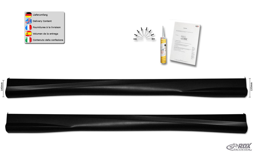 Bas de caisse RDX pour CITROEN Berlingo, PEUGEOT Partner & Rifter, OPEL Combo, TOYOTA ProAce City (Type E, 2018+) "Turbo" - MS accessoires Auto
