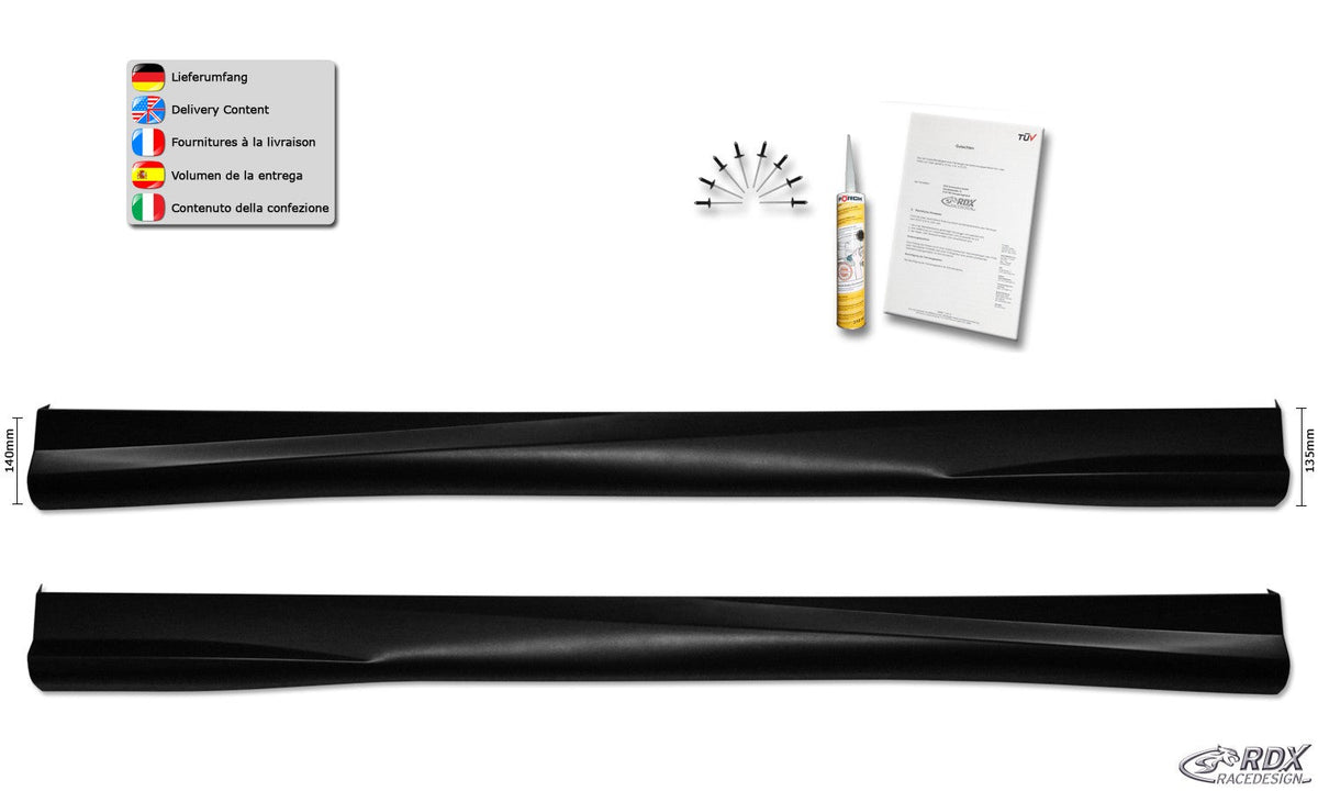 Bas de caisse RDX pour CITROEN Berlingo, PEUGEOT Partner & Rifter, OPEL Combo, TOYOTA ProAce City (Type E, 2018+) "Turbo" - MS accessoires Auto