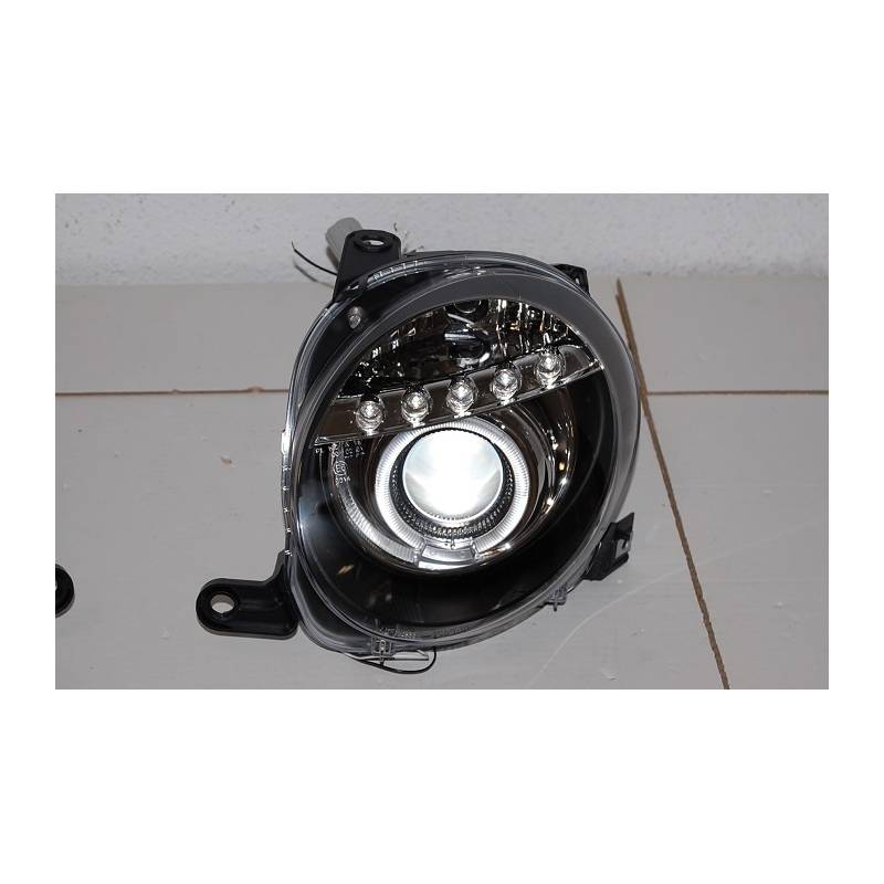 Fiat 500 Phare Avant Noir, Lumière De Jour - MS accessoires Auto