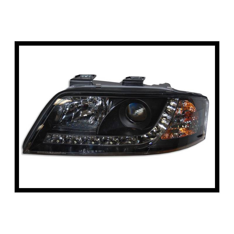 Jeu de Phare Avant Lumière De Jour Audi A6 '99-00 Noir - MS accessoires Auto