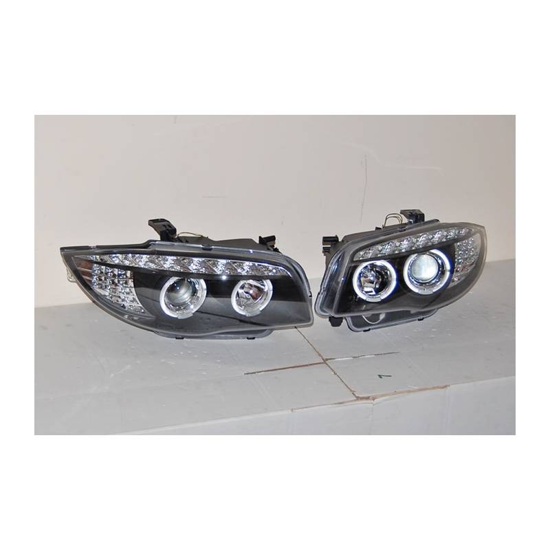 Jeu de Phare Avant Lumière De Jour BMW E87 2009Noir Led Intermittent - MS accessoires Auto
