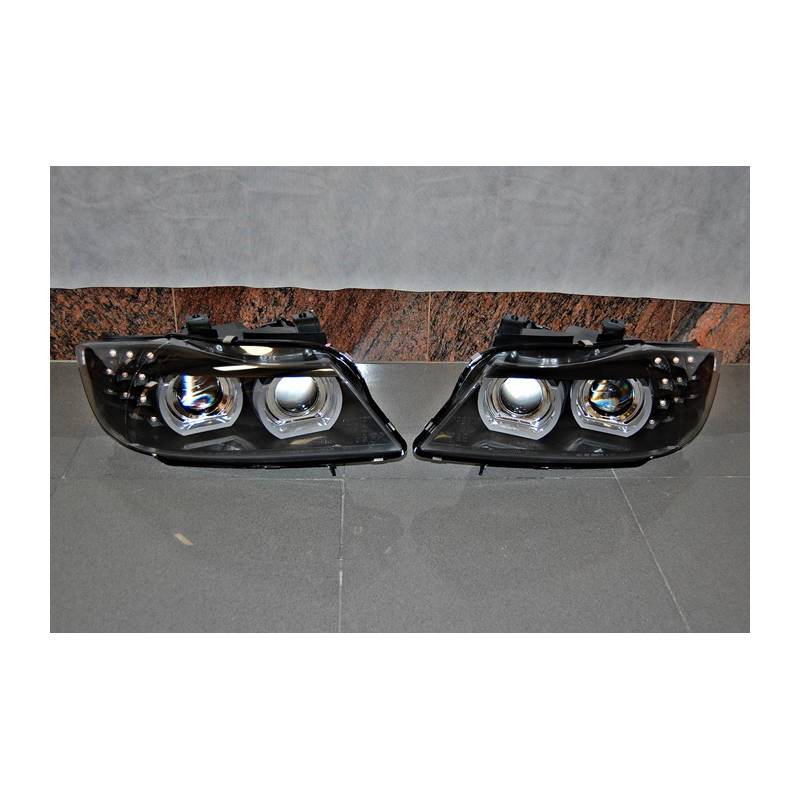 Jeu de Phare Avant Lumière De Jour BMW E90 '09-11 Xenon DRL Noir - MS accessoires Auto