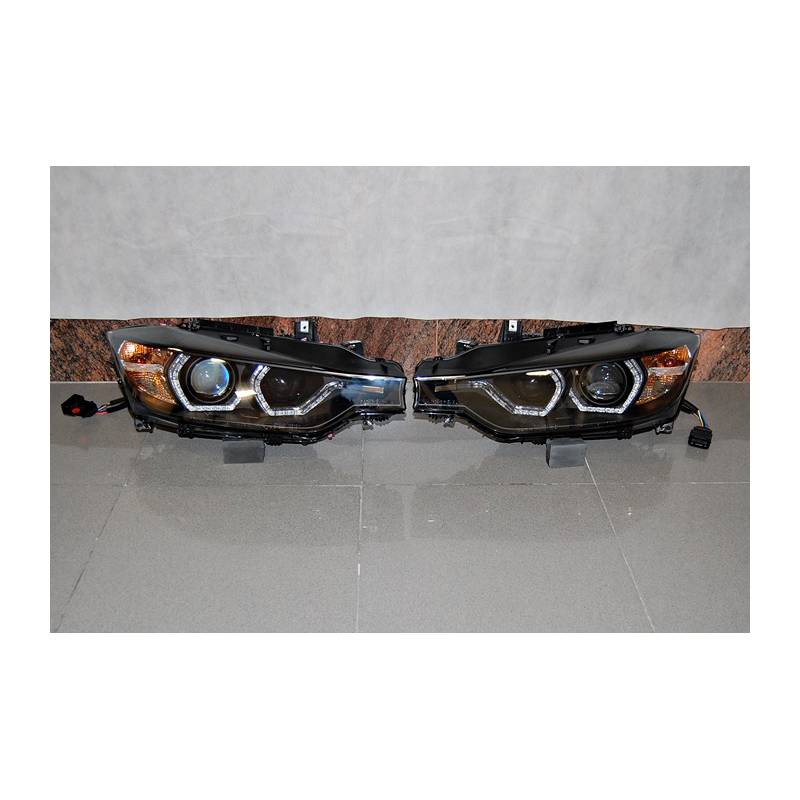 Jeu de Phare Avant Lumière De Jour BMW F30 / F31 Xenon DRL Noir - MS accessoires Auto